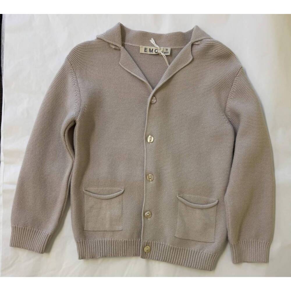 NEW EMC boys knit cardigan top in tan